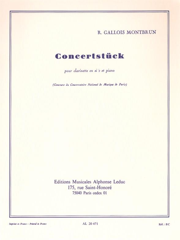 Gallois-Montbrun: Concertstück For Clarinet And Piano