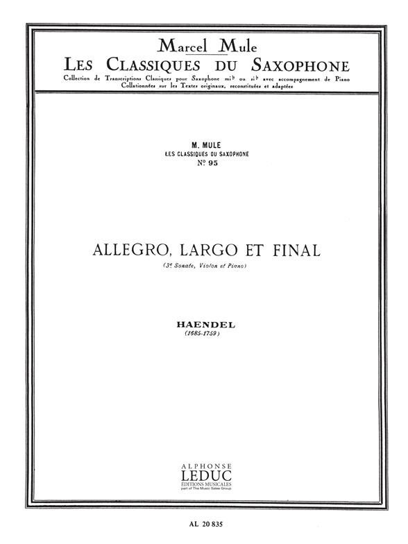 Handel: Allegro, Largo et Finale Opus 1 No.12