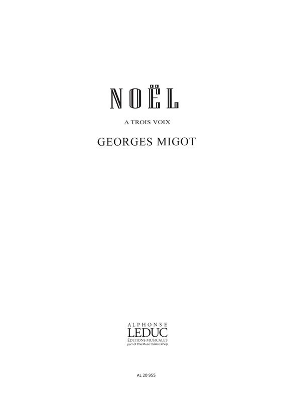 Migot: Noel A 3 Voix