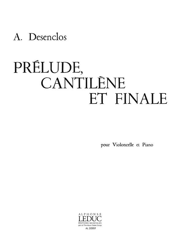 Desenclos: Prelude Cantilene Et Finale