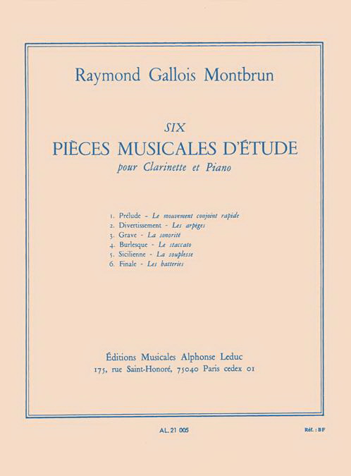 Gallois-Montbrun: 6 Pieces Musicales D'Etude