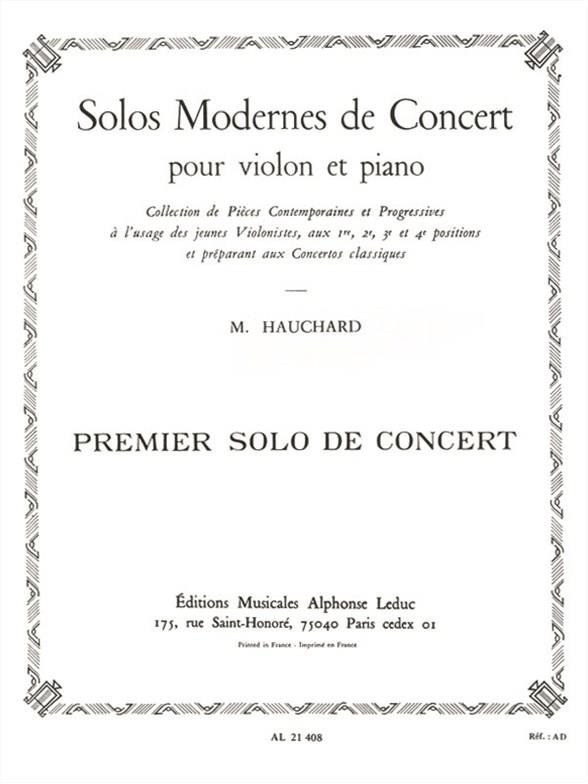 Maurice Hauchard: Solo Moderne De Concert N01