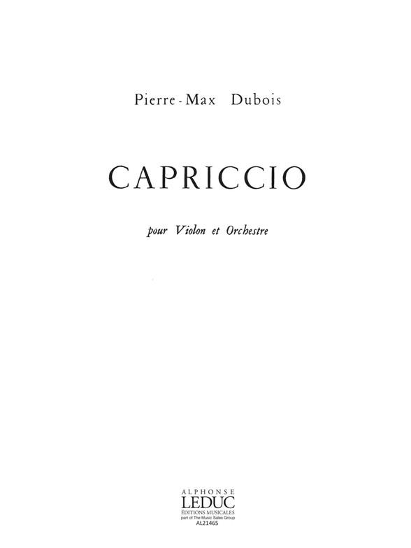 P.M. Dubois: Capriccio -Violon Et Orch