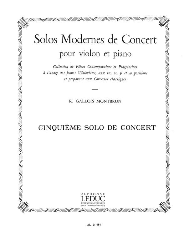 Gallois-Montbrun: Solo De Concert N05