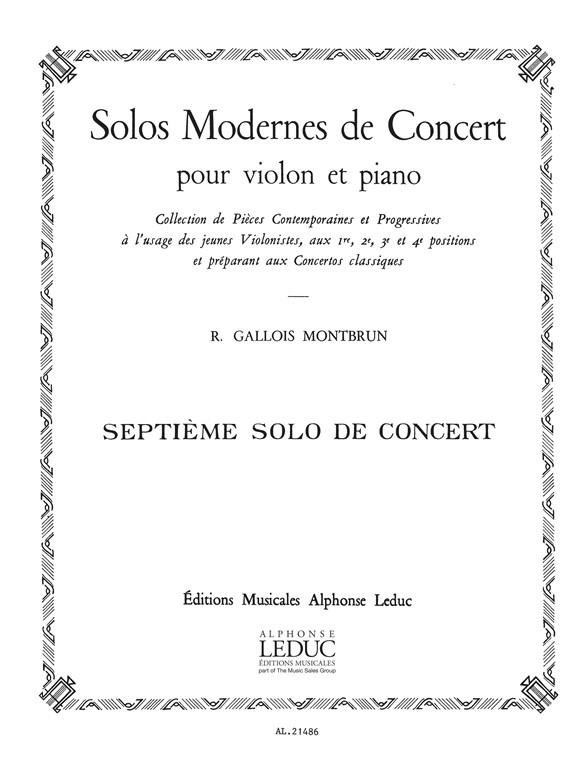 Gallois-Montbrun: Solo De Concert N07