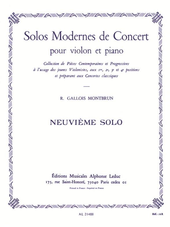 Gallois-Montbrun: Solo De Concert N09