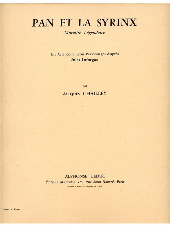 J. Chailley: Pan Et La Syrinx