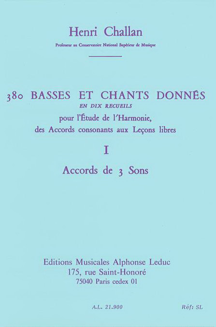 Henri Challan: 380 Figured Bass Exercises in 10 parts