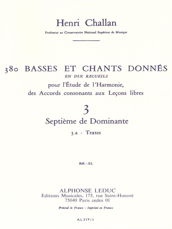 380 Basses Et Chants Donn?s - Volume 3A