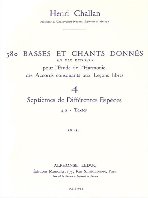 380 Basses Et Chants Donn?s - Volume 4A