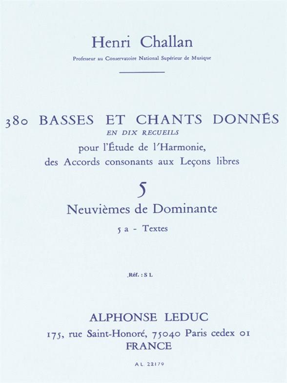 Henri Challan: 380 Basses and songs - Volume 5, Dominant Ninth - 5a