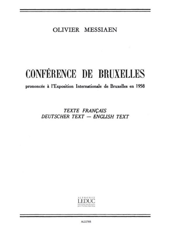 Olivier Messiaen: Conference de Bruxelles