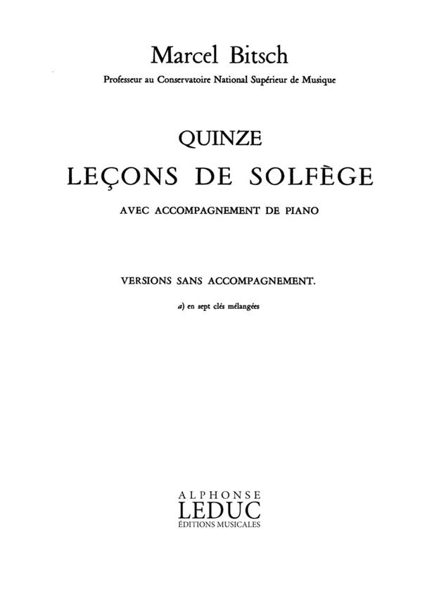 15 Lecons de Solfege en 7 Cles Melangees Sans Acc