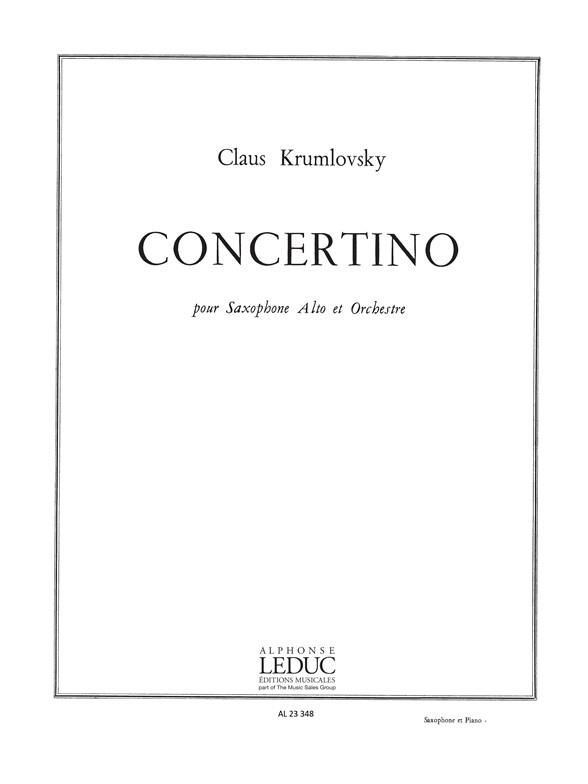Krumlovsky: Concertino -Saxo Et Orchestre