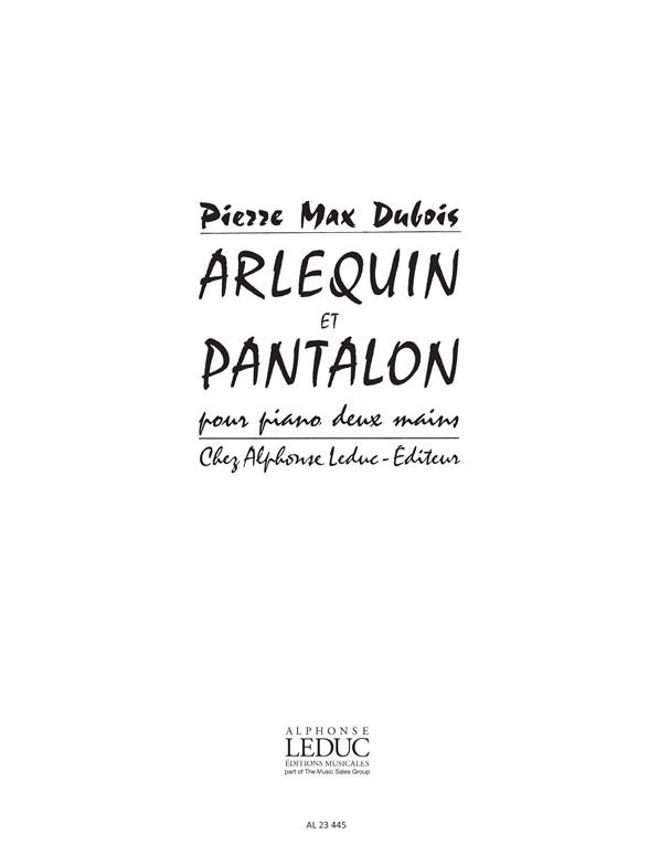 Dubois: Arlequin Et Pantalon