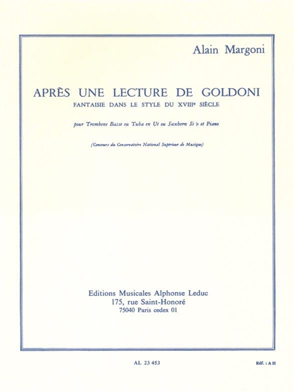 Alain Margoni: Apres Une Lecture De Goldoni