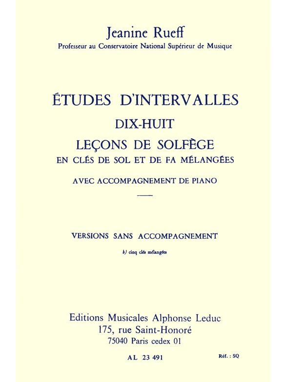 Etudes Dintervalles 18 Lecons de Solfege 5 Cles B