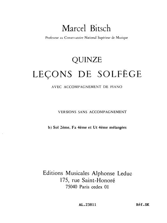 15 Lecons de Solfege 3 Cles Melangees Vers B