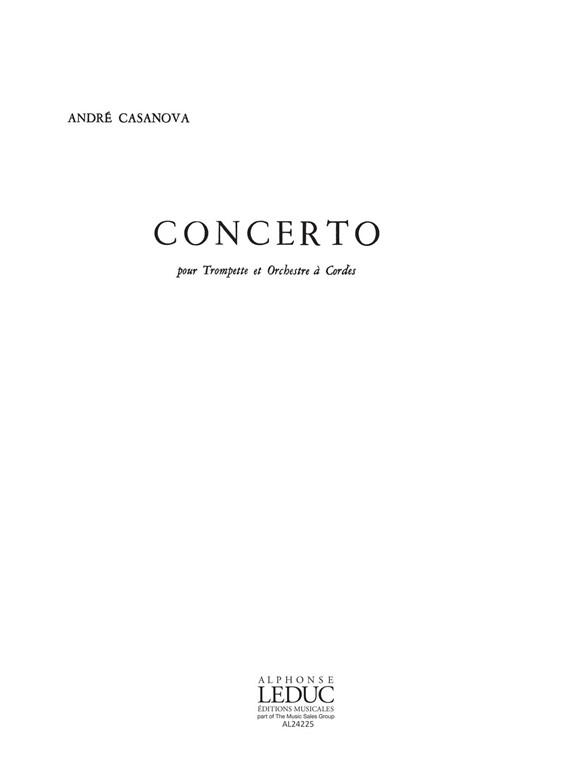 Casanova: Concerto -Trompette Orchestre A Strings