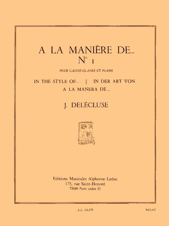 J. Delecluse: A La Maniere De N01