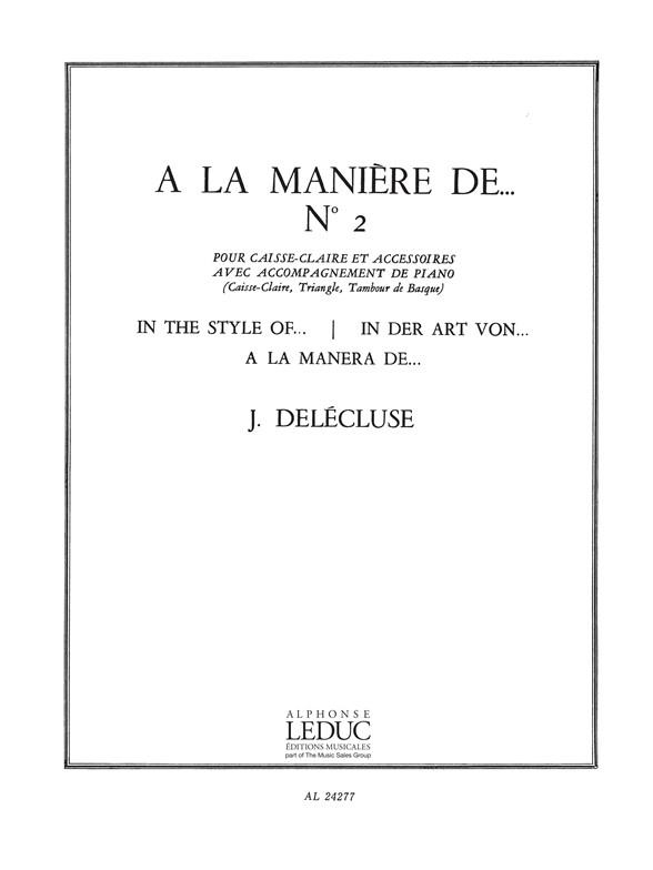 J. Delecluse: A La Maniere De N02