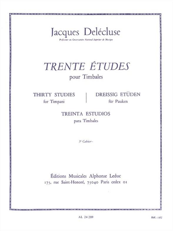 Jacques Delecluse: 30 Studies for Timpani