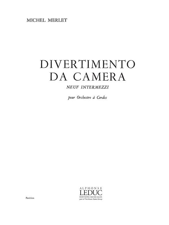 Michel Merlet: Divertimento da Camera Op.17