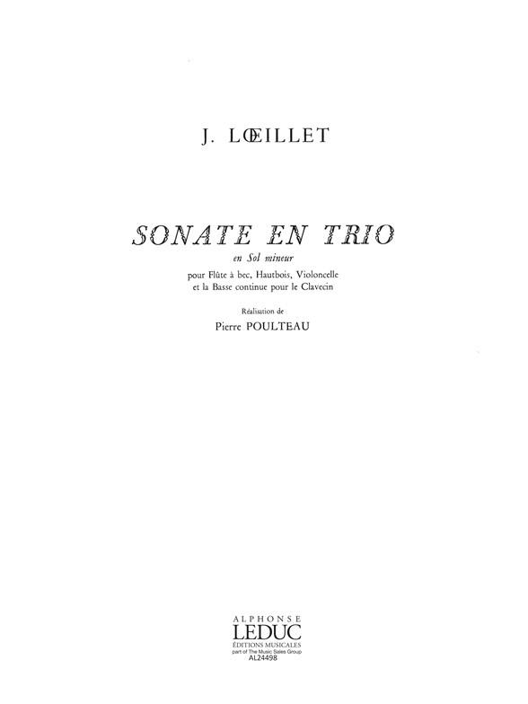 Sonate En Trio En Sol Mineur op1 No.3