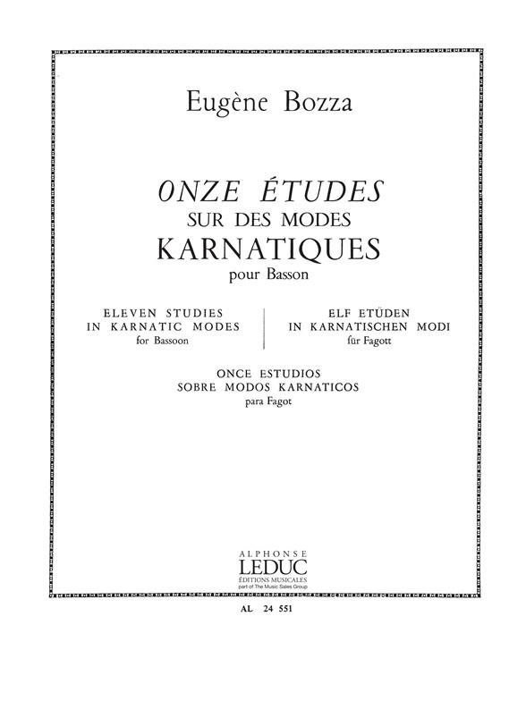 Eugene Bozza: 11 Etudes sur des M?des karnatiques