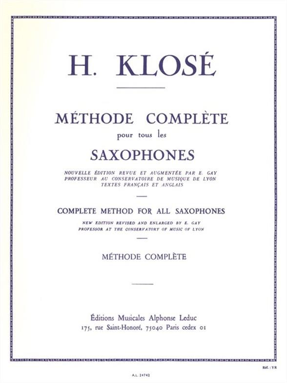 Klose: Methode complete pour tous les saxophones 1 + 2