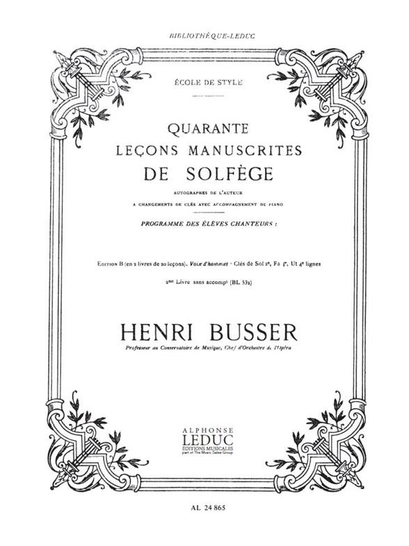 Lecons Manuscrites de Solfege Vol2 B