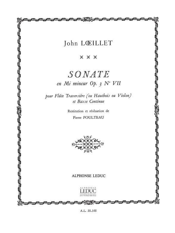 John Loeillet: Sonate Op.3, No.7 in E minor