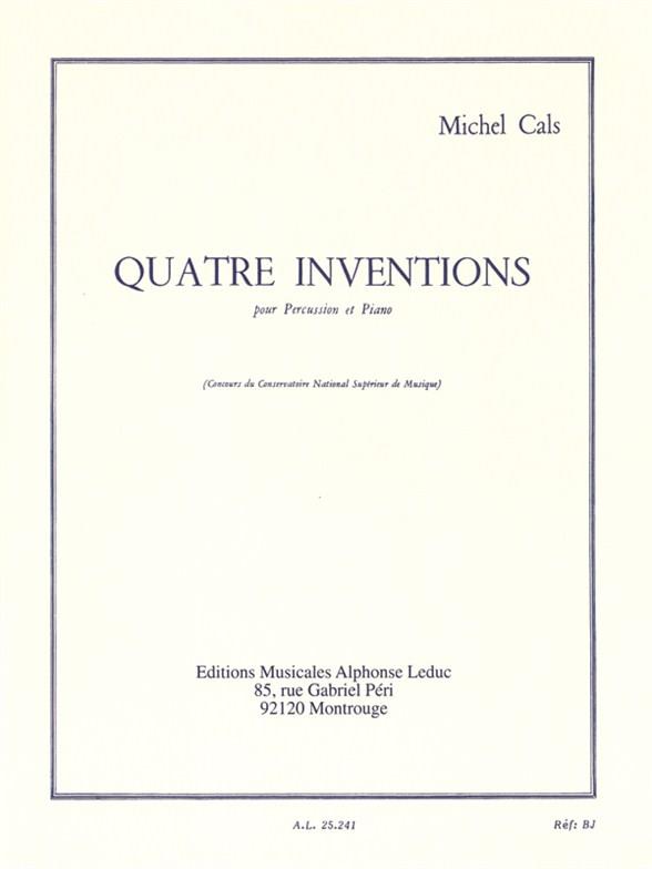 Cals: Four Inventions for Percussion and Piano