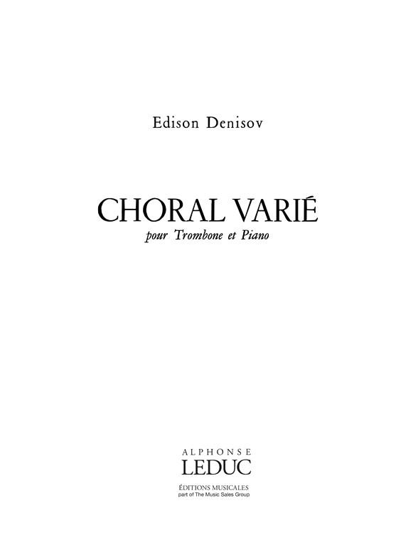Edison Denisov: Choral Varie