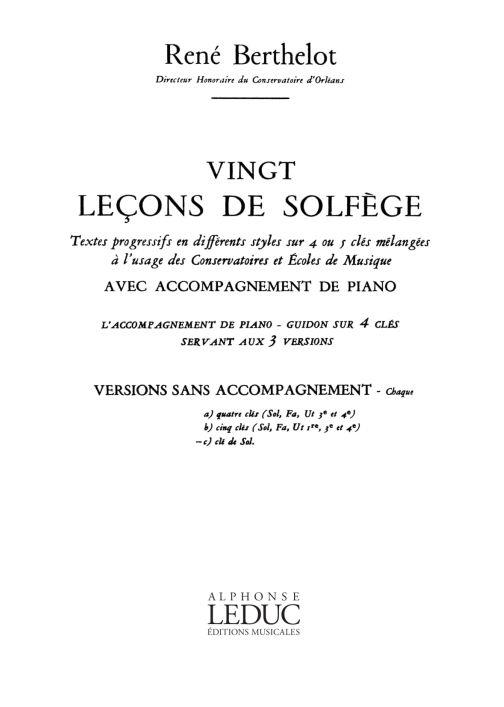 20 Lecons de Solfege C Cle de Sol