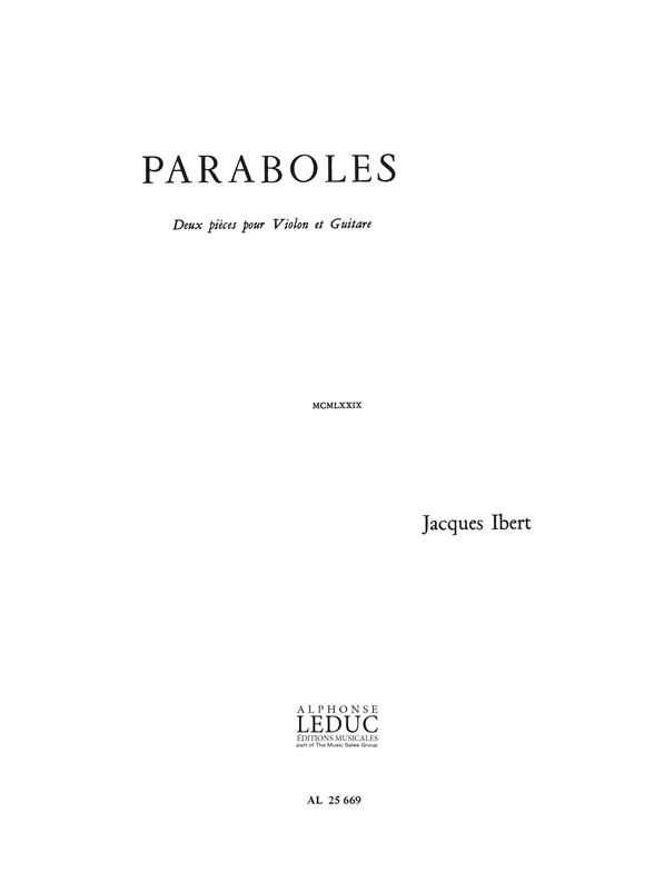 Jacques Ibert: Paraboles