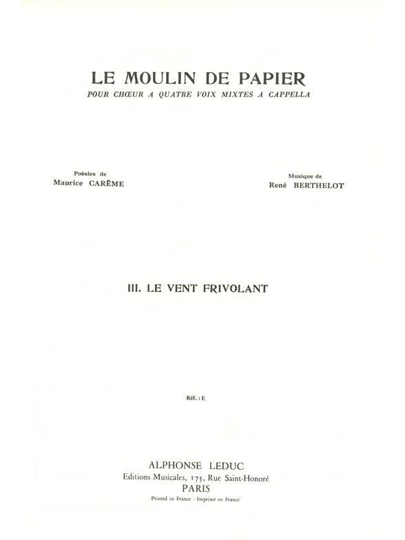 Le Moulin de Papier No.3 - Lamento dun Trenu