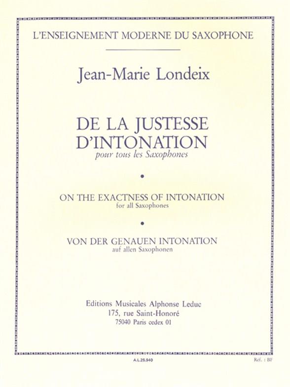 J.M. Londeix: De La Justesse De L'Intonation