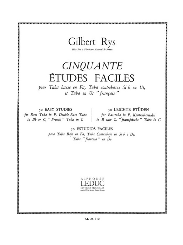 Gilbert Rys: 50 Etudes Faciles (Tuba)