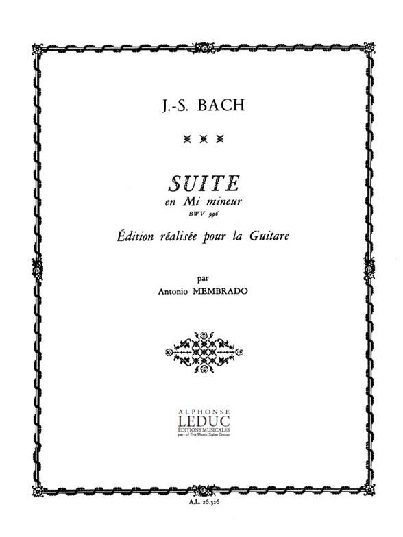 Bach: Suite En Mi Mineur Bwv 996