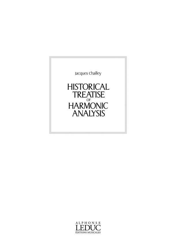 Historic Treatise Of Harmonic Analysis