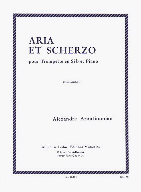 Aroutiounian: Aria et Scherzo pour trompette en Bb et piano