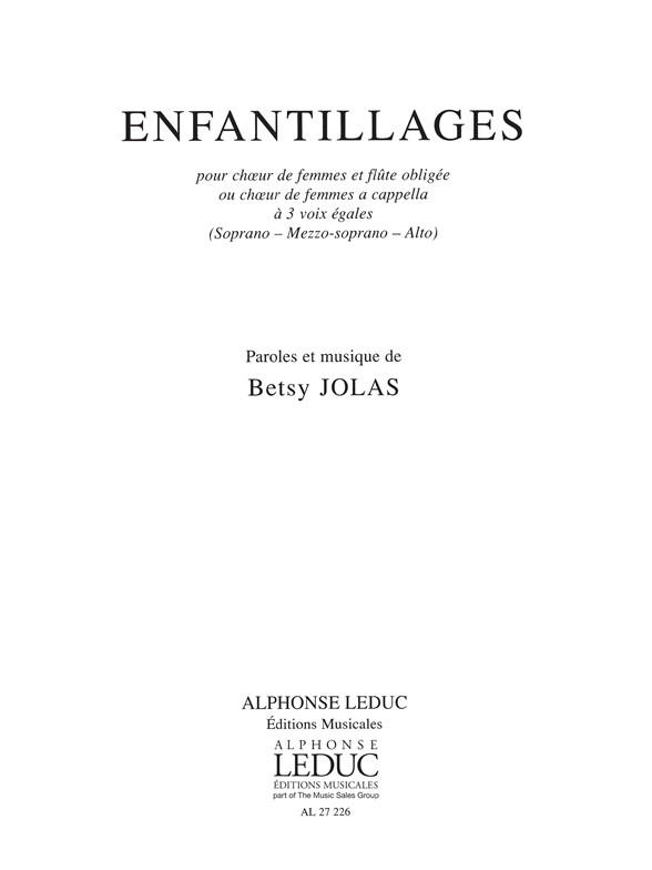 Betsy Jolas: Enfantillages