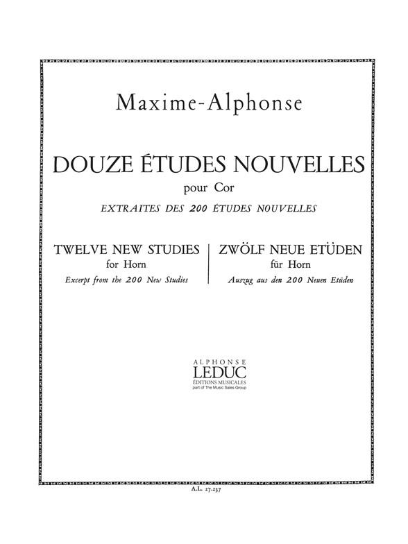 Maxime-Alphonse: 12 Etudes Nouvelles