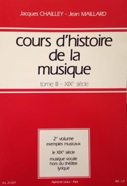 Cours D'Histoire de La Musiquetome 3 Vol. 2