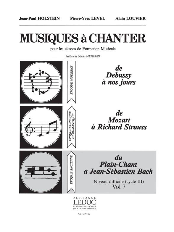 Level Musiques A Chanter 3 Vol 7 Plain Chant Bach