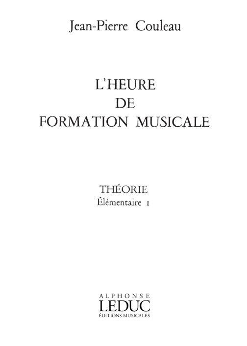 Heure de Formation Musicale Elementaire 1 Theorie