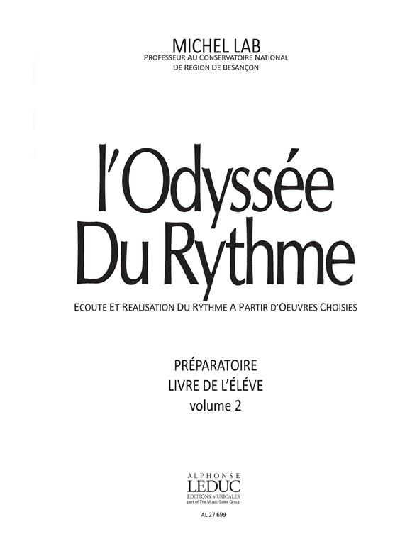 Odyssee Du Rythme v 2 Preparatoire Livre de Leleve