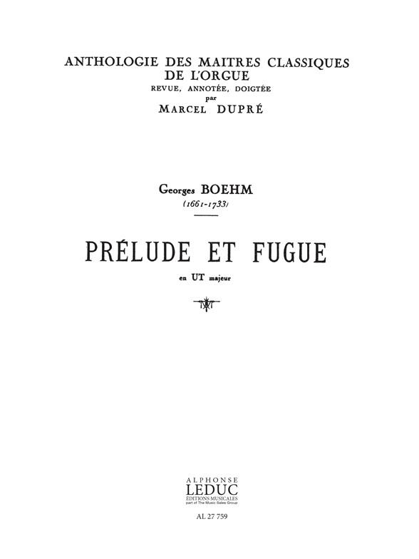 Boehm: Prelude Et Fugue En Ut Majeur