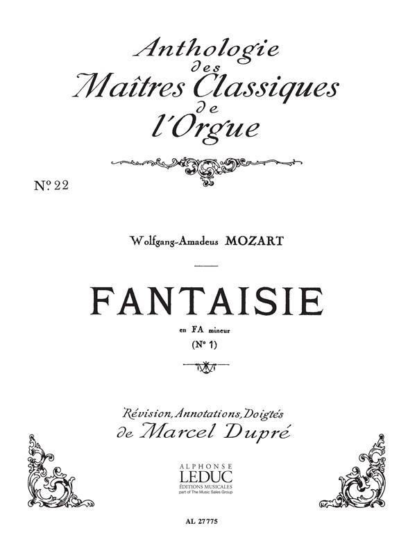 Mozart: Fantaisie En Fa Mineur N01